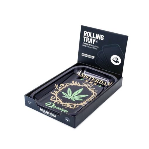 FIRE-FLOW™ Rolling Tray – Amsterdam Leaf Gold - Afbeelding 2