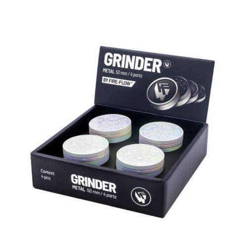 FIRE-FLOW™ Grinder – Icy Pearl THC Molecule (50mm) - Afbeelding 2