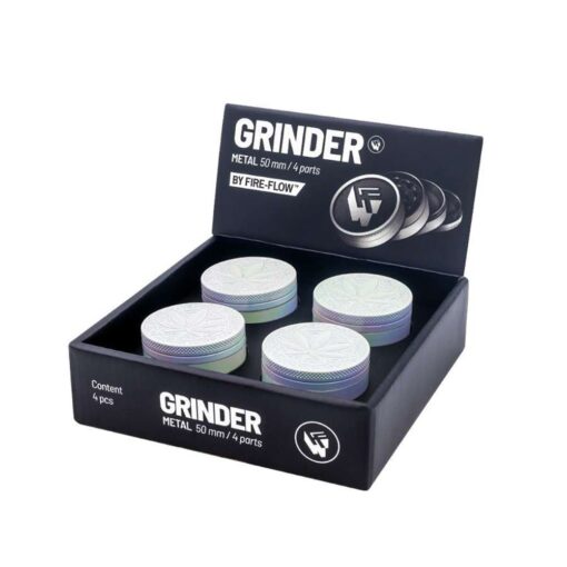 FIRE-FLOW™ Grinder – Icy Pearl Trance Leaf (50mm) - Afbeelding 2