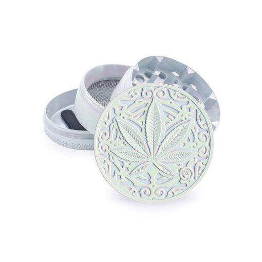 FIRE-FLOW™ Grinder – Icy Pearl Trance Leaf (50mm)