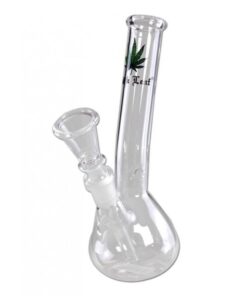 Black Leaf Glass Bong 18cm