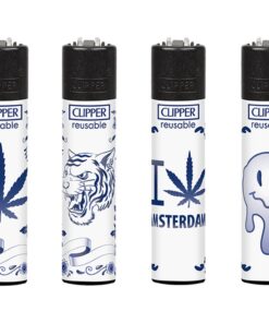 Clipper Aansteker Delft Blue Weed