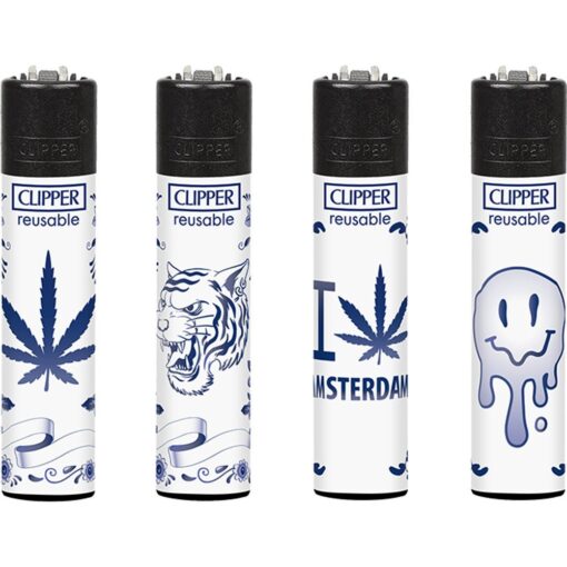 Clipper Aansteker Delft Blue Weed