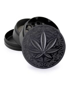 FIRE-FLOW™ Grinder – Black Trance Leaf (50mm)