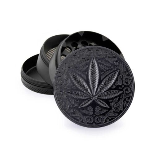 FIRE-FLOW™ Grinder – Black Trance Leaf (50mm)